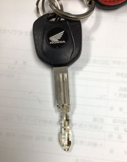 施工事例【カギの救急車 昭和町店】バイクの合鍵作成（HONDA・イモビライザーあり）